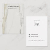 CARTE DE VISITE CALACATTA MARBRE TEXTURE ÉCRAN D'APPUI (Devant / Derrière)