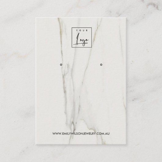 CARTE DE VISITE CALACATTA MARBRE TEXTURE STUD EARRÊT AFFICHAGE (Devant)