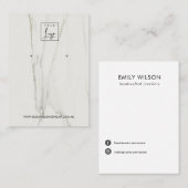 CARTE DE VISITE CALACATTA MARBRE TEXTURE STUD EARRÊT AFFICHAGE (Devant / Derrière)