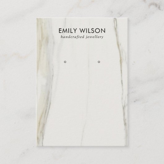 CARTE DE VISITE CALACATTA MARBRE TEXTURE STUD EARRÊT AFFICHAGE (Devant)