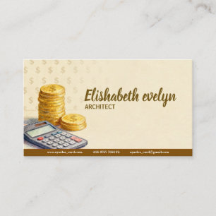Carte De Visite Calcul de la croissance financière avec des pièces