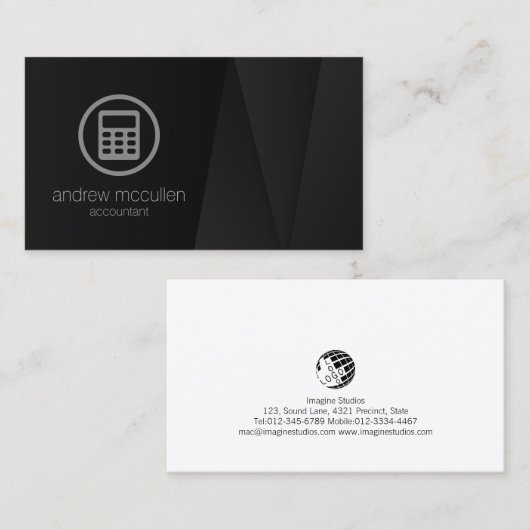Carte De Visite Calculateur d'icône comptable comptable comptabili (Devant / Derrière)