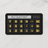 Carte De Visite Calculateur noir d'or et de gris comptable fiscal  (Devant)