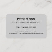 Carte De Visite Calculateur noir d'or et de gris comptable fiscal  (Dos)