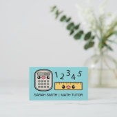 Carte De Visite Calculatrice Mignonne et Règle Prof de Maths (Debout devant)