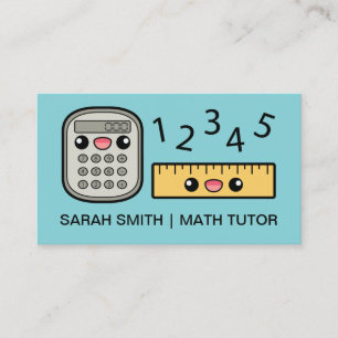 Carte De Visite Calculatrice Mignonne et Règle Prof de Maths
