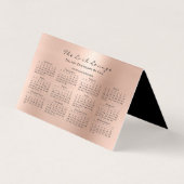 Carte De Visite Calendrier 2018 Beauté Studio Lashes Rose Rose (Devant)