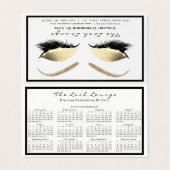 Carte De Visite Calendrier 2018 Beauty Studio Coiffeur Lashes Ext (Extérieur déplié)