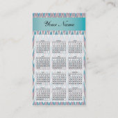 Carte De Visite Calendrier 2019 de Dusty Pink et Blue iKat ZigZag (Dos)