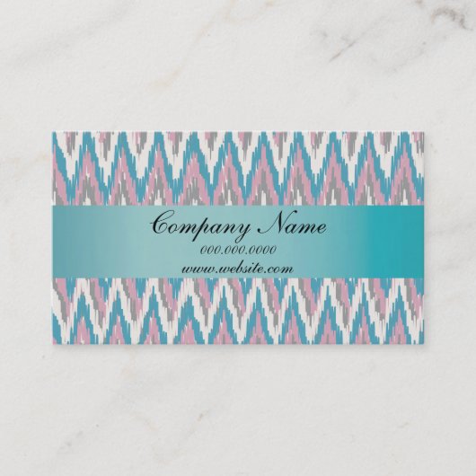 Carte De Visite Calendrier 2019 de Dusty Pink et Blue iKat ZigZag (Devant)