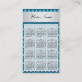 Carte De Visite Calendrier 2019 de l'océan profond Ikat ZigZag (Dos)