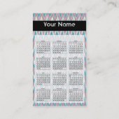 Carte De Visite Calendrier 2019 Pocket Pink et Blue ZigZag (Dos)