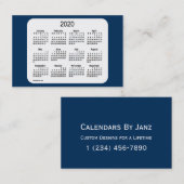 Carte De Visite Calendrier 2020 par Janz Police Box Blue Euro (Devant / Derrière)