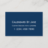 Carte De Visite Calendrier 2020 par Janz Police Box Blue Euro (Dos)