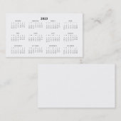 carte de visite Calendrier 2023 Taille du portefeu (Devant / Derrière)