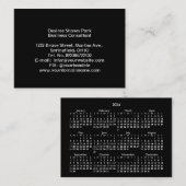 Carte De Visite Calendrier 2024 Mini POCKET DIMANCHE DÉBUTER NOIR (Devant / Derrière)