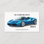 Carte De Visite Calendrier 2025 Blue Sport Car Pocket (Devant)