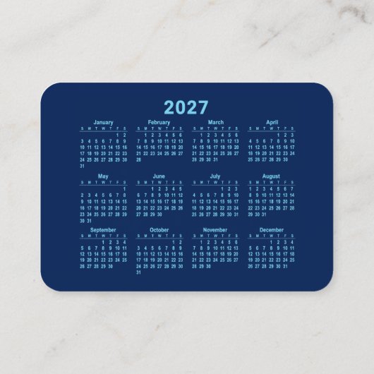 Carte De Visite Calendrier 2027 (Dos)