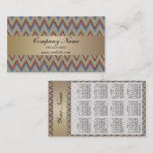 Carte De Visite Calendrier de brique Ikat ZigZag 2019 (Devant / Derrière)
