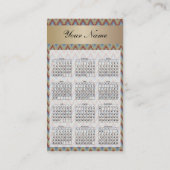 Carte De Visite Calendrier de brique Ikat ZigZag 2019 (Dos)