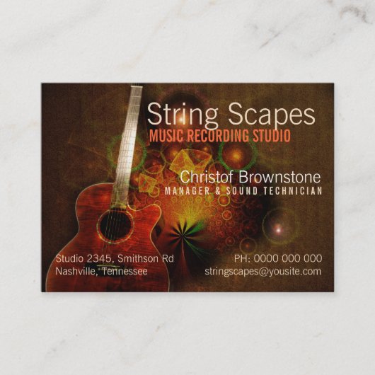 Carte De Visite Calendrier de guitare String Scapes (Devant)
