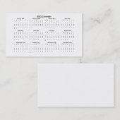 Carte de visite Calendrier de la taille du portefe (Devant / Derrière)