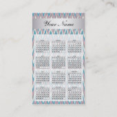 Carte De Visite Calendrier de Mauve Blue TribaI Ikat ZigZag Pocket (Dos)