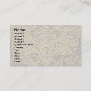 Carte De Visite Calendrier de pierre solaire aztèque vieilli