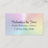 Carte De Visite Calendrier des nuages arc-en-ciel 2024 par Janz (Dos)