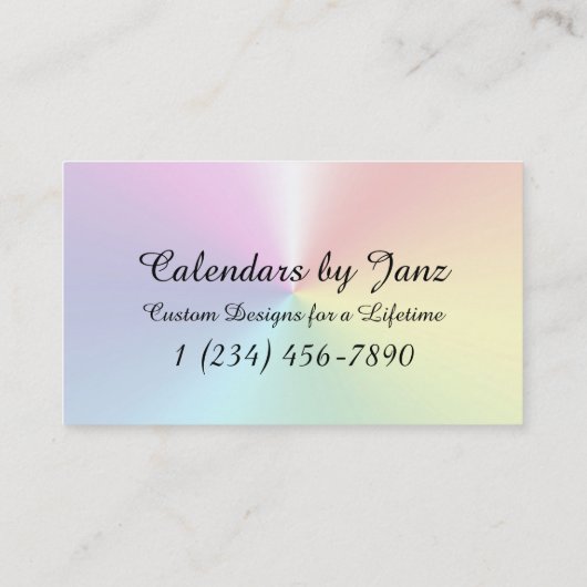 Carte De Visite Calendrier des nuages arc-en-ciel 2024 par Janz (Dos)