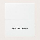 Carte De Visite Calendrier des tentes de table (Extérieur déplié)