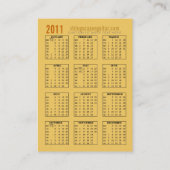 Carte De Visite Calendrier guitare Scapes Chaînes (Dos)