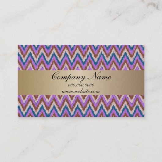 Carte De Visite Calendrier Indigo Ikat ZigZag Pocket 2019 (Devant)