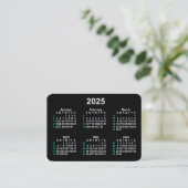 Carte De Visite Calendrier ISO de Neon 52 semaines 2025 par Janz (Debout devant)