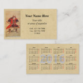 Carte De Visite Calendrier Japonais Samurai 2016 (#01) (Devant / Derrière)