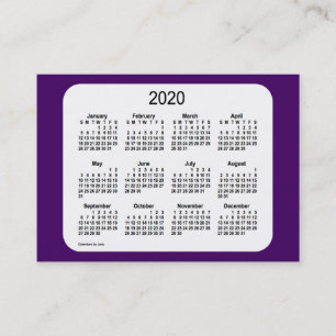 Carte De Visite Calendrier mauve 2020 par Janz