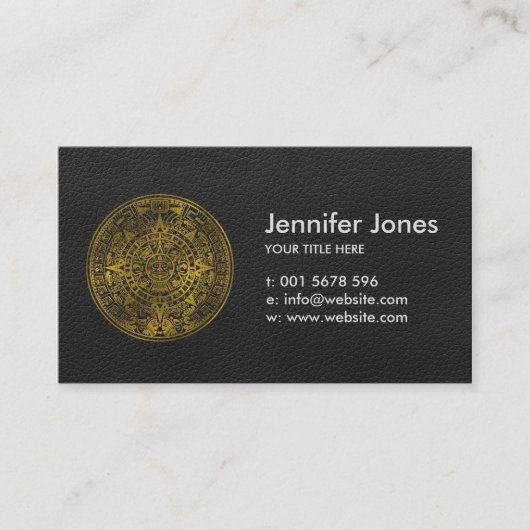 Carte De Visite Calendrier maya d'Inca aztèque d'or (Devant)