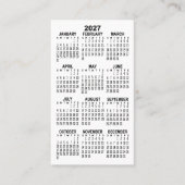 Carte De Visite Calendrier Mini Blanc 2027 avec Logo (Devant)