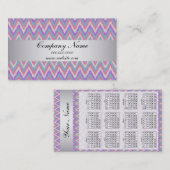Carte De Visite Calendrier Pastel Ikat ZigZag Pocket 2019 (Devant / Derrière)
