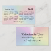 Carte De Visite Calendrier Rainbow Cloud 2027 par Janz (Devant / Derrière)