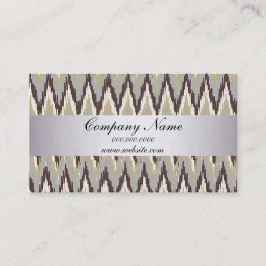 Carte De Visite Calendrier Sage TribaI Ikat ZigZag Pocket 2019 (Devant)