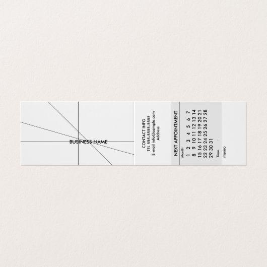 Carte De Visite Calendrier simple (Extérieur déplié)