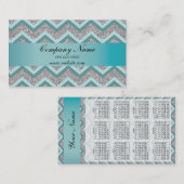Carte De Visite Calendrier turquoise de la Parties scintillant d'a (Devant / Derrière)