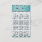 Carte De Visite Calendrier turquoise de la Parties scintillant d'a (Dos)