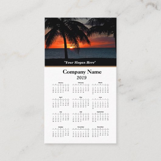 Carte De Visite Calendriers photo personnalisés 2019 (Devant)