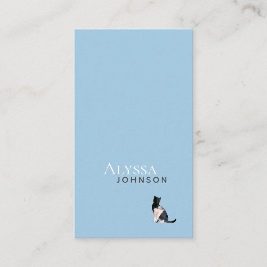 Carte De Visite Calice bleu Calico Cloud Chat Minimal (Devant)