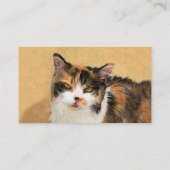 Carte De Visite Calico Cat Painting - Cute Original Cat Art (Dos)
