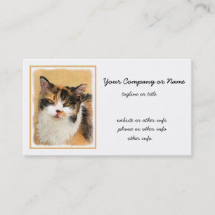 Carte De Visite Calico Cat Painting - Cute Original Cat Art
