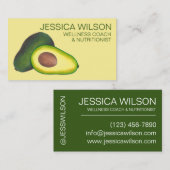 Carte De Visite California Avocado Végétarien Végétarien Chef Nutr (Devant / Derrière)