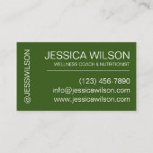 Carte De Visite California Avocado Végétarien Végétarien Chef Nutr (Dos)